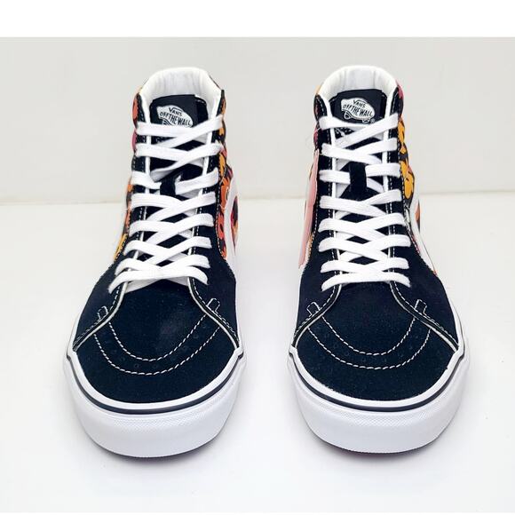 VANS SK8-HI Flower Black Suede Multicolor Canvas High Top Shoe Sneakers Men's 11 - Picture 3 of 9